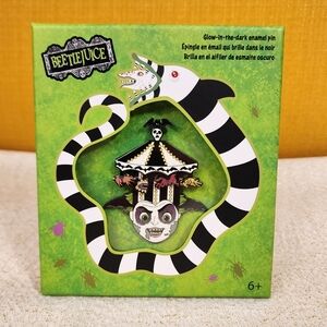 Loungefly Beetlejuice Carousel Charm Carnival LE Enamel Pin 3" Halloween NEW